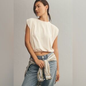 Pilcro Pleated Shoulder Bubble Hem Tank Top